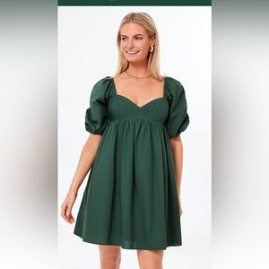 Emerald Puff Sleeve Sasha Mini Dress Tuckernuck